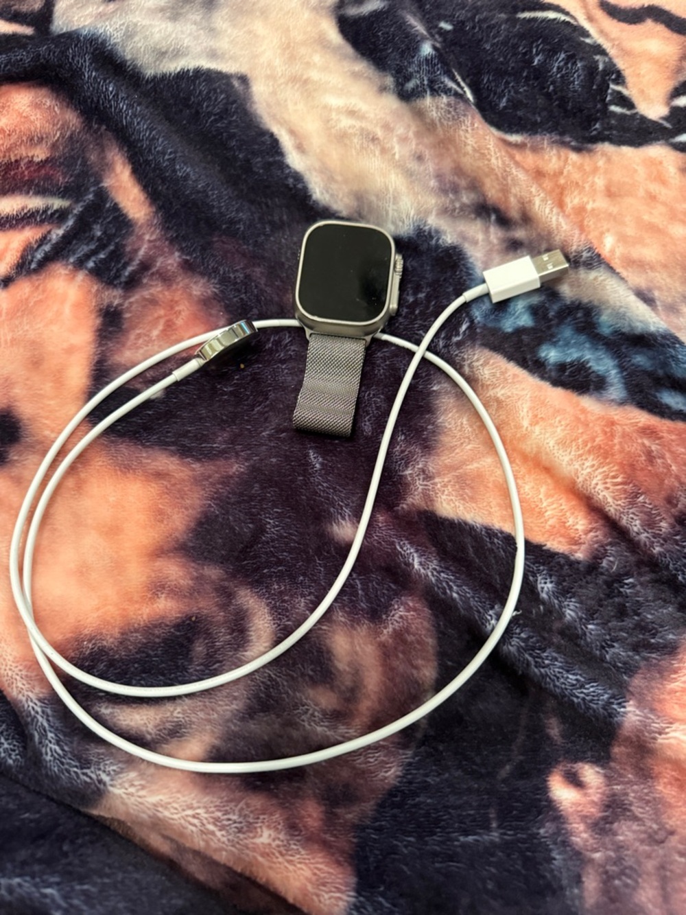 Apple Watch Ultra Silver Smartwatch with Milanese Loop Band-1st generation